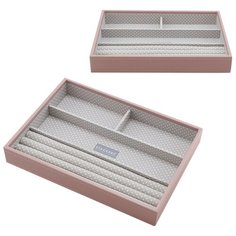 Шкатулка открытая для хранения аксессуаров размера "стандарт" с 4 отделениями, мягкий розовый цвет, серия - Stackers LC Designs