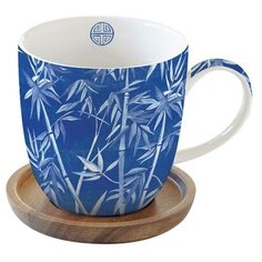 Кружка с крышкой-подставкой из акации Пагода, бамбук, 0,35 л Easy Life