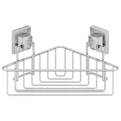 Полка в ванную угловая EF251 1 ярус 21*21*15 самоклеящаяся хром Tekno Tel