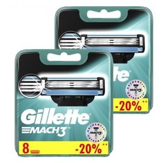 Сменные кассеты Gillette Mach3, 8 шт., 2 уп.