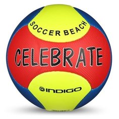 Мяч футбольный №5 INDIGO BEACH CELEBRATE пляжный (PVC 1.2 мм) 1197 Желто-Красный