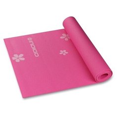 Коврик для йоги и фитнеса INDIGO PVC с рисунком Цветы YG03P 173*61*0,3 см Цикламеновый