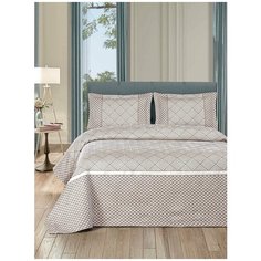 Покрывало жаккард "KARNA" AVRA 240x260 (50x70)*2 ; Коричневый размер Евро