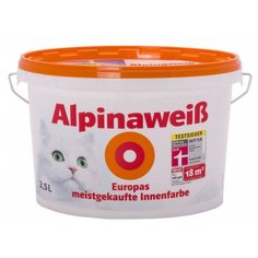 Краска Alpina Alpinaweiß влагостойкая моющаяся матовая белый 2.5 л