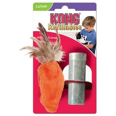 KONG игрушка для кошек "Морковь" 15 см плюш с тубом кошачьей мяты NH4