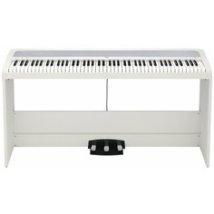 KORG B2SP WH цифровое пианино, взвешенная клавиатура, 12 тембров, стойка, педали и адаптер питания в комплекте, цвет белый
