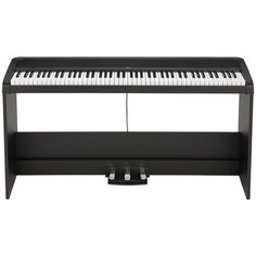 KORG B2SP BK цифровое пианино, взвешенная клавиатура, 12 тембров, стойка, педали и адаптер питания в комплекте, цвет черный