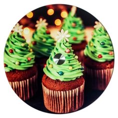 Доляна Подставка для торта Сладкие ёлочки 32 см разноцветный