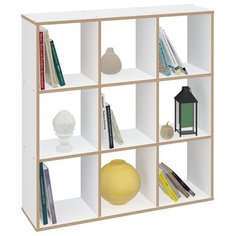 Стеллаж Polini Home Smart Кубический 9 секции, белый, эффект фанеры