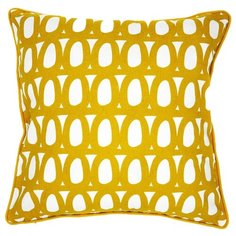Чехол для подушки с принтом twirl горчичного цвета и декоративной окантовкой cuts&pieces, 45х45 см Tkano
