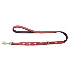 Поводок для собак HUNTER Swiss 18/100 кожа красный/черный