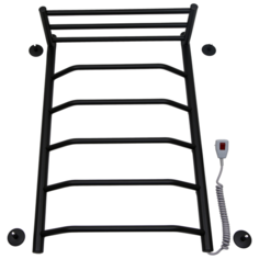 Полотенцесушитель маргроид В6 Р80*50 (черный мат 9005, правое подключ ) с полкой