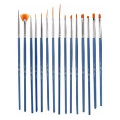 SW Набор кистей для дизайна ногтей (BS15), 15 шт. (1 дотс,1 веерная, 13 для дизайна)