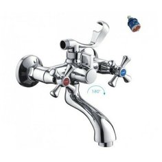 F32732- В Смеситель ванна длинный нос хром керамика Frap