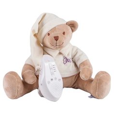 Мягкая игрушка Drёma BabyDou Мишка бежевый с белым и розовым шумом, 20 см бежевый 20 см