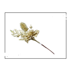 Елочное украшение Marko Ferenzo "Classic gold. Веточка цветок"