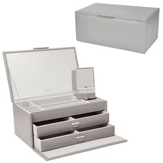 Шкатулка для украшений из натуральной кожи серого цвета, серия - Notting Hill LC Designs