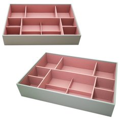 Шкатулка открытая для хранения украшений размера с 11 секциями серого цвета, серия - Stackers LC Designs