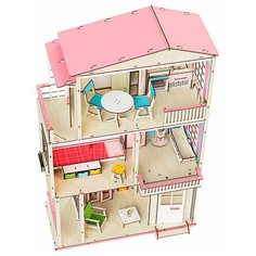 M-Wood кукольный домик Рапсодия MW-608, нежно-розовый