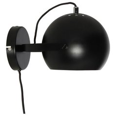 Лампа настенная ball с подвесом, черная матовая, черный шнур Frandsen