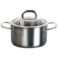 Кастрюля из нержавеющей стали KUKMARA Safia 1,5 л со стеклянной крышкой