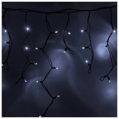 Гирлянда NEON-NIGHT Айсикл (бахрома) светодиодная, 3,2 х 0,6 м, черный провод "Каучук", 230 В, диоды белые, 88 LED