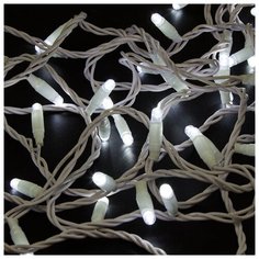 Гирлянда NEON-NIGHT Нить 10м, постоянное свечение, белый ПВХ, Белый, 100 LED