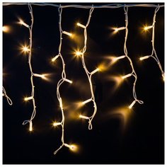 Гирлянда NEON-NIGHT Айсикл (бахрома) светодиодная, 4,0 х 0,6 м, белый провод "Каучук", 230 В, диоды Теплый белый, 128 LED