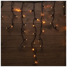 Гирлянда «Айсикл» («Бахрома») светодиодная 3,2х0,9 м, 120 LED, черный провод каучук, теплое белое свечение NEON- NIGHT, 1шт