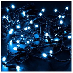 Гирлянда NEON-NIGHT Нить, 1000 см, 100 ламп, синий/черный провод
