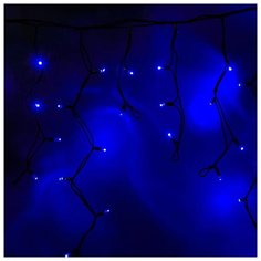 Гирлянда NEON-NIGHT Айсикл (бахрома) светодиодная, 5,6 х 0,9 м, белый провод "Каучук", 230 В, диоды синие, 240 LED