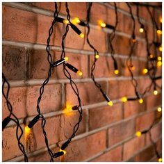 Гирлянда светодиодная «Айсикл» («Бахрома») 4,8х0,6 м, эффект мерцания, черный провод, 230 В, диоды теплый белый, 176 LED NEON- NIGHT, 1шт