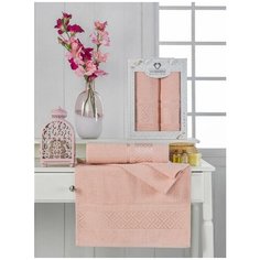 Набор полотенец "ELMAS" махра; Арт: 11220-пудра; Размеры: 50 х 90+70 х 140 Two Dolphins