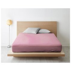 Простыня на резинке из поплина "Ночь Нежна"; Рождественская звезда (розовая); размер 140 х 200