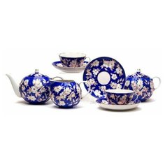 Сервиз чайный. Дулёвский фарфоровый завод. Форма Тюльпан. Рисунок Яблоневый цвет. 15 предм.
