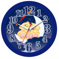 Часы настенные кварцевые Камелия Мишки 0242 синий