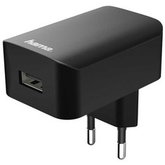 Зарядное устройство сетевое Hama H-173755 1A универсальное, черный (00173755)