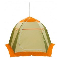 Палатка для зимней рыбалки Митек Нельма-3 (оранжево- бежевый/хаки)
