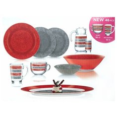 Ст/с STONY RED&GREY из 46 пр. на 6 персон Q4731 Luminarc