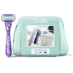 Venus Набор Swirl бритва + 2 сменные кассеты + косметичка, с 2 сменными лезвиями в комплекте