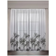 Тюль ТД "Текстиль" Цветы Акварель 300*270 серый