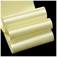 Лента атласная "Ideal", 4", цвет: 3004 светло-кремовый, 100 мм x 27,4 м