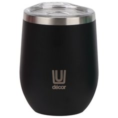Термокружка WINE&COFFEE нержавеющая сталь, вакуумная изоляция 350мл, черный Decor