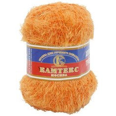 Пряжа Камтекс Хлопок Травка 100гр. 220м. (65%хлопок, 35%полиамид) (035 оранжевый), 10 мотков
