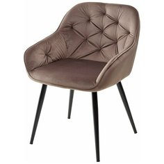 Кухонный-Обеденный Стул-кресло BREEZE BLUVEL-38 LATTE, велюр/ черный каркас . Для гостиной m-sity (м-сити) / Ru-Stol. ru