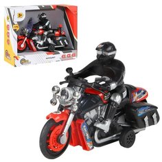 Мотоцикл инерционный AUTODRIVE со световыми и звуковыми эффектами, с фигуркой гонщика