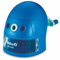 Точилка для карандашей механическая Kw- Trio 314Ablu Робот 314A- BLU, 1 отверстие, пластик, синий