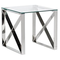 Столик журнальный Garda Decor 47ED-ET008, ДхШ: 55 х 55 см, хром
