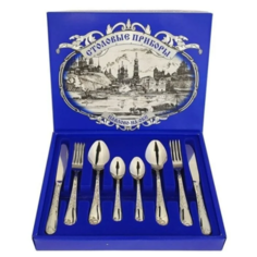 Павловский завод им. Кирова Набор столовых приборов Ирисы СН-24М22Ц/06, 24 предмета серебристый