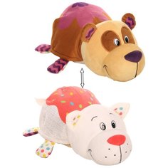 Мягкая игрушка 1 TOY Вывернушка Ням-Ням Панда-Кошечка с ароматом, 40 см белый/коричневый 40 см